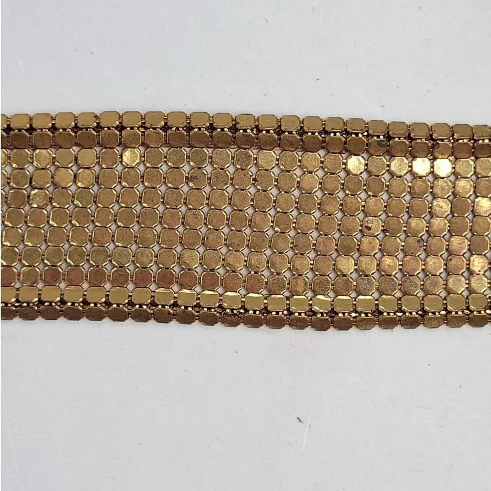 Vintage Gold Tone Chainmail Belt Disco Glam Metallic Mesh Treasure 70s 80s punk